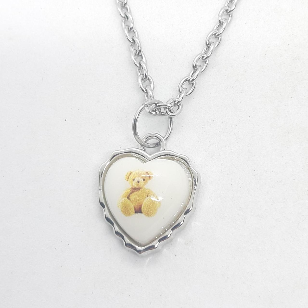 Heart with cute image necklace