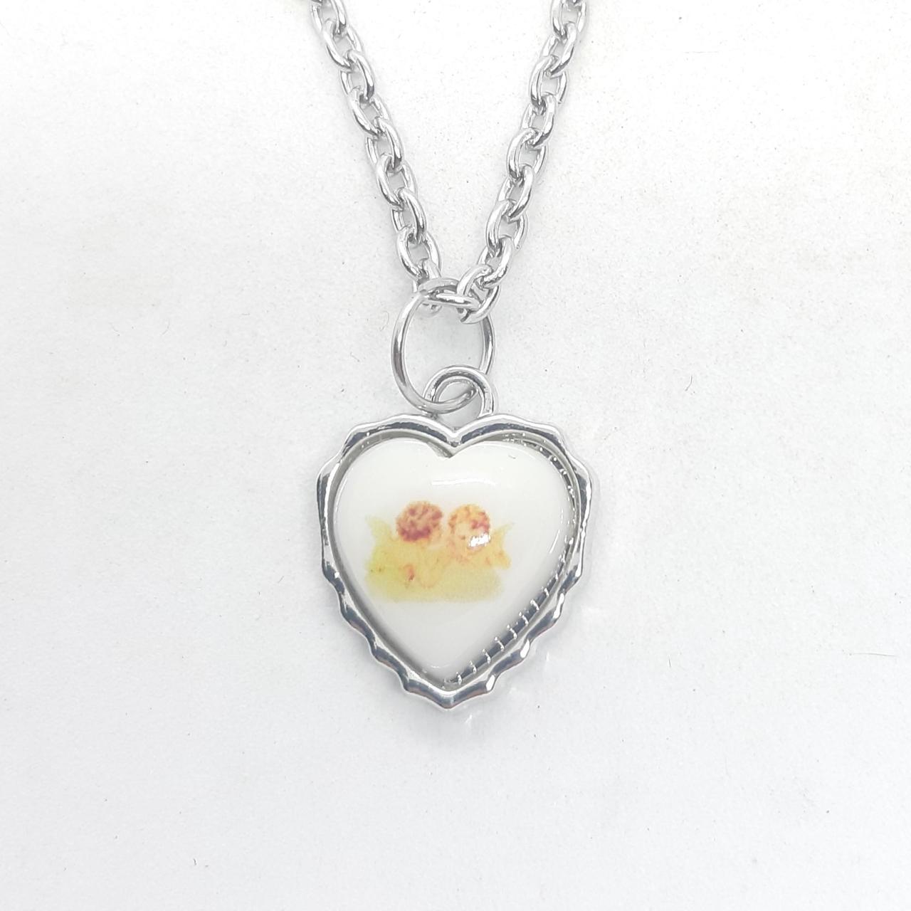 Heart with cute image necklace
